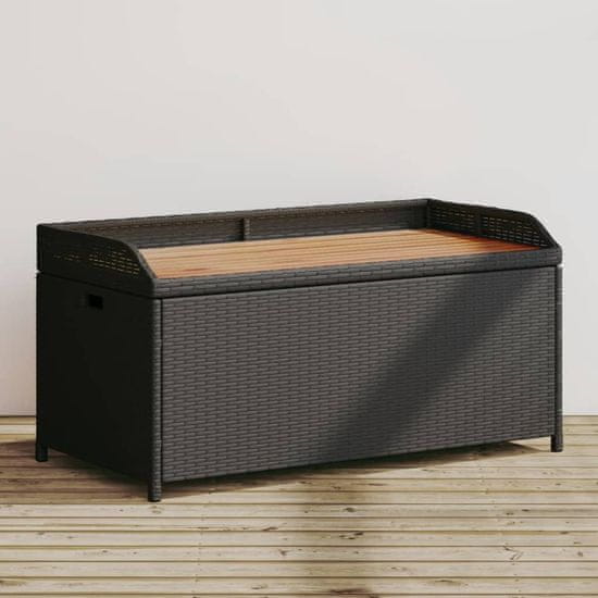 Greatstore Klop s prostorom za shranjevanje črna 100x50x52 cm