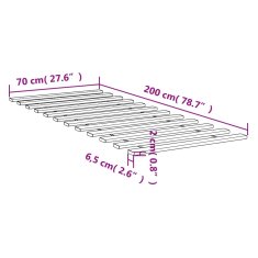 Vidaxl Posteljne letve 70x200 cm trdna borovina