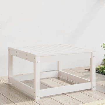 Greatstore Vrtni stolček za noge bela trdna borovina