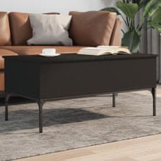 shumee Klubska mizica črna 100x50x45 cm inženirski les in kovina