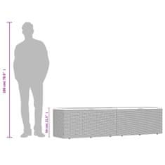 shumee Vrtna škatla za shranjevanje črna 220x50x54 cm PE ratan akacija