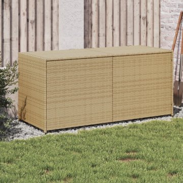 Greatstore Vrtna škatla za shranjevanje bež 283L poli ratan