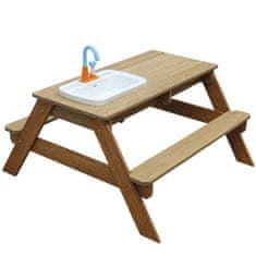 AXI Emily piknik miza s klopjo in umivalnikom s pipo ter posodami za vodo in pesek