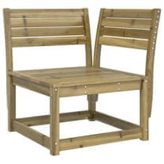 Greatstore Vrtni kotni kavč z blazinami 73x73x78 cm impregnirana borovina
