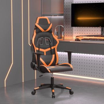 Vidaxl vidaXL Masažni igralni stol, črno-oranžen, umetno usnje