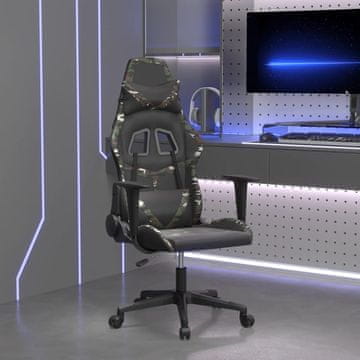 Vidaxl vidaXL Masažni igralni stol, črn in kamuflažen, umetno usnje