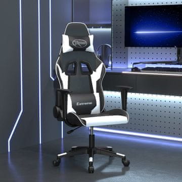 Vidaxl vidaXL Masažni igralni stol, črno-bel, umetno usnje