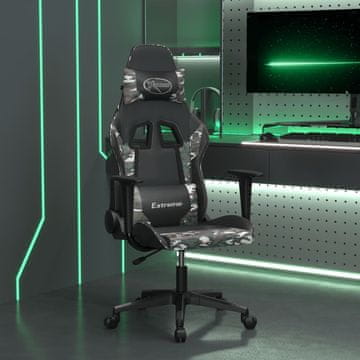 Vidaxl vidaXL Masažni igralni stol, črn in kamuflažen, umetno usnje
