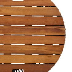 Greatstore Stranske mizice 2 kosa z leseno površino črn poli ratan