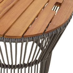 Greatstore Stranske mizice 2 kosa z leseno površino siv poli ratan