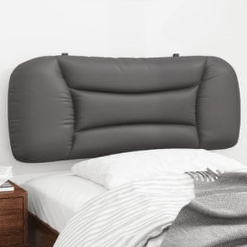 Vidaxl vidaXL Blazina za vzglavje, siva, 100 cm, umetno usnje