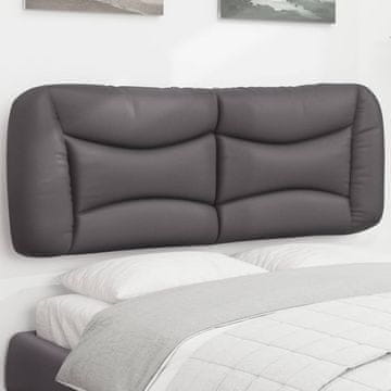 Vidaxl vidaXL Blazina za vzglavje, siva, 120 cm, umetno usnje