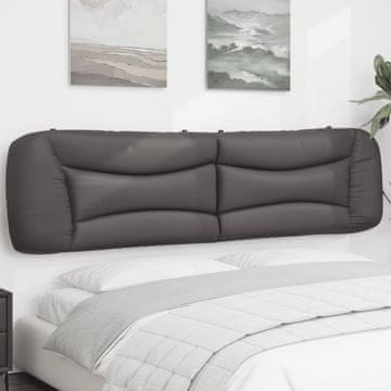 Vidaxl vidaXL Blazina za vzglavje, siva, 200 cm, umetno usnje
