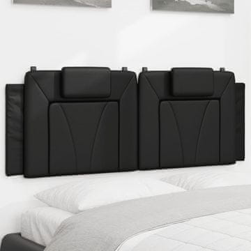 Vidaxl vidaXL Blazina za vzglavje, črna, 120 cm, umetno usnje