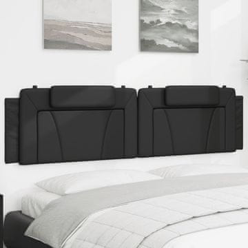 Vidaxl vidaXL Blazina za vzglavje, črna, 200 cm, umetno usnje