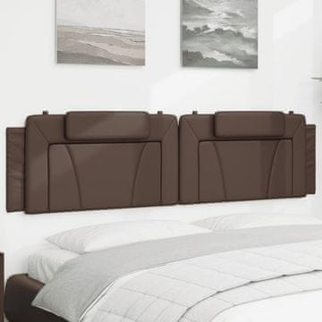 Vidaxl vidaXL Blazina za vzglavje, rjava, 200 cm, umetno usnje