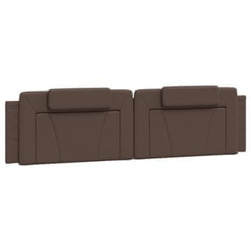 Vidaxl Blazina za vzglavje Viana rjava 200 cm umetno usnje