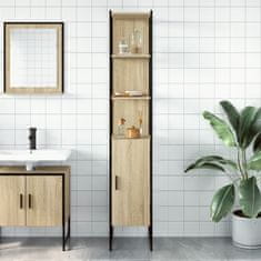 Greatstore Kopalniška omarica sonoma hrast 33x33x185,5 cm inženirski les