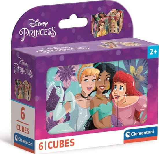 Clementoni Kocke s slikami Disneyjeve princese, 6 kock