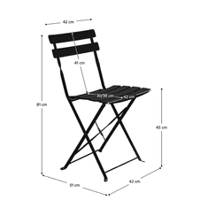 eoshop Vrtni komplet 1+2 OBAX, zložljiv, jeklo, črn