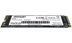Patriot P310 960 GB SSD / Notranji / M.2 PCIe Gen3 x4 NVMe 1.3 / 2280