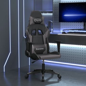 Vidaxl vidaXL Masažni igralni stol, črno-siv, umetno usnje