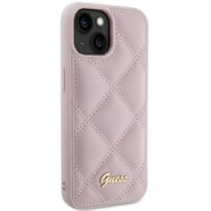 Guess Original ovitek za iPhone 15 - Pink Quilted Metal Logo