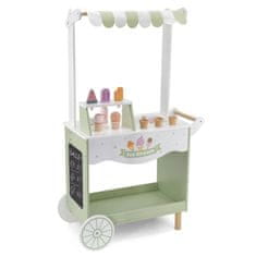 Viga Toys Lesena stojnica za sladoled Mobilna prodajalna sladoleda