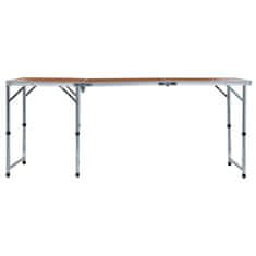 Vidaxl Zložljiva miza za kampiranje iz aluminija 180x60 cm