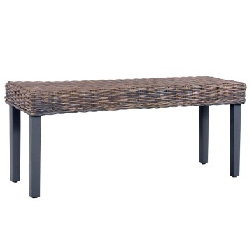 Vidaxl Klop 110 cm naraven kubu ratan in trden mangov les