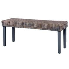 Vidaxl Klop 110 cm siv naraven kubu ratan in trden mahagonov les