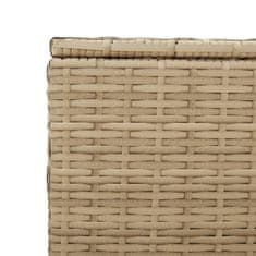 Greatstore Vrtna škatla za shranjevanje bež 190L poli ratan
