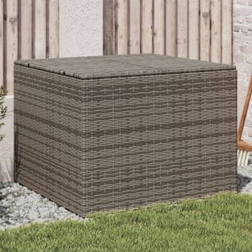 Greatstore Vrtna škatla za shranjevanje siva 291L poli ratan