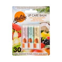Malibu Lip Care Set balzam za ustnice 4 g Watermelon + balzam za ustnice 4 g Mint + balzam za ustnice 4 g Vanilla