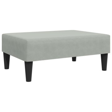 Vidaxl Stolček za noge svetlo siv 77x55x31 cm žamet