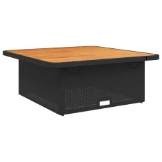 Greatstore Vrtna jedilna garnitura 2-delna z blazinami črn poli ratan