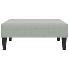 Vidaxl Stolček za noge svetlo siv 77x55x31 cm žamet