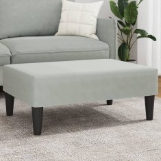 Vidaxl Stolček za noge svetlo siv 77x55x31 cm žamet