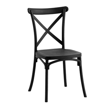 eoshop Zložljiv plastični stol SAVITA, črn, 50x47x90 cm, nosilnost 100 kg