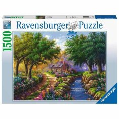 slomart sestavljanka puzzle ravensburger 17109 cottage by the river 1500 kosi