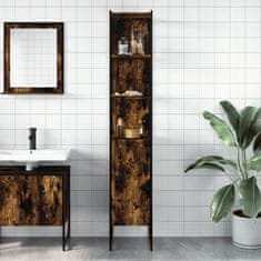 Greatstore Kopalniška omarica dimljeni hrast 33x33x185,5 cm inženirski les