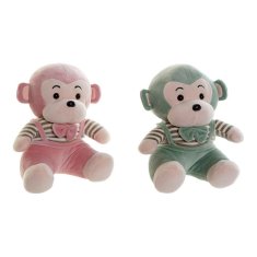 slomart plišasta igrača dkd home decor zelena roza plastika otroška opica 23 x 20 x 27 cm (2 kosov)