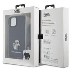 Karl Lagerfeld Ovitek Karl Lagerfeld za iPhone 15 – Black Crossbody Saffiano Metal Pin Karl & Choupette