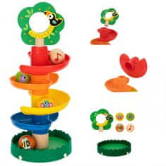 Tooky Toy Leseno spiralno igrišče z živalmi + 4 žogice