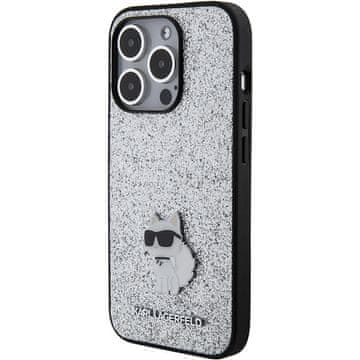 Karl Lagerfeld OVITEK KARL LAGERFELD ZA IPHONE 15 PRO MAX Z LOGOTIPOM CHOUPETTE IN KOVINSKIM ZONIČKOM
