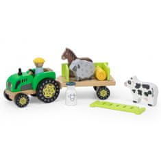 Viga Toys  Leseni traktor Živalska kmetija Domačija