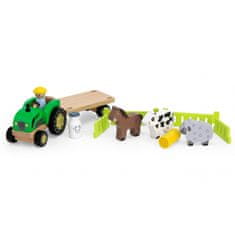 Viga Toys  Leseni traktor Živalska kmetija Domačija