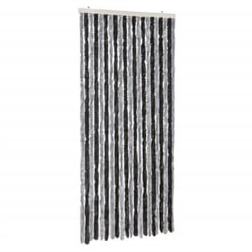 Vidaxl Zavesa proti mrčesu siva in črna 100x220 cm šenilja