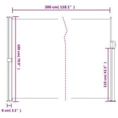 Greatstore Zložljiva stranska tenda antracitna 180x300 cm