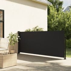 shumee Zložljiva stranska tenda črna 100x500 cm